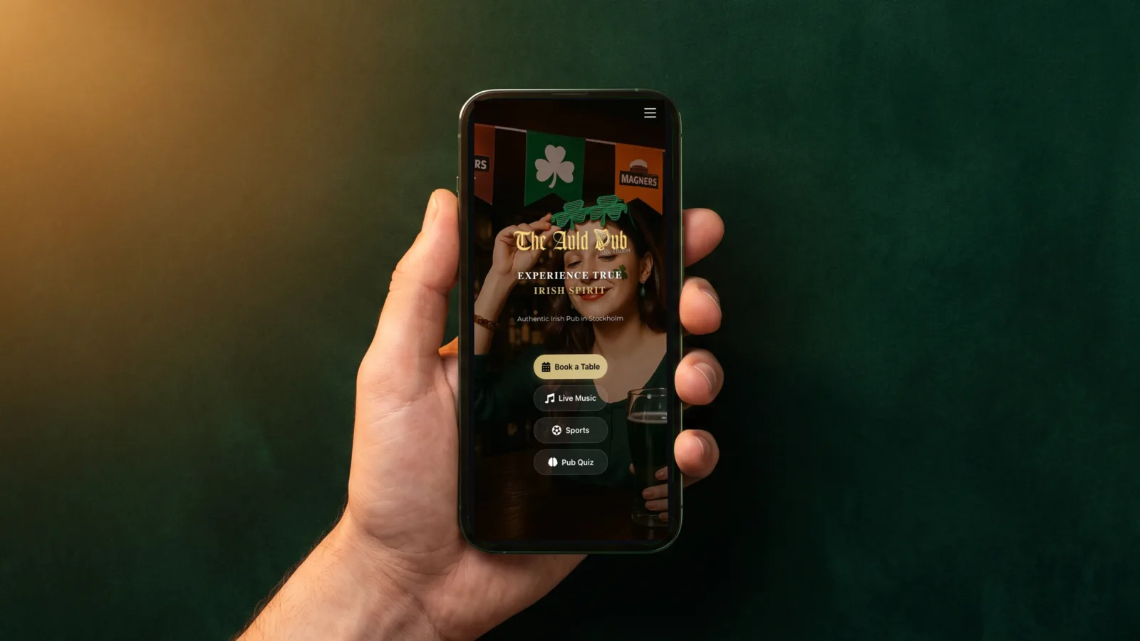 The Auld Dub on a phone